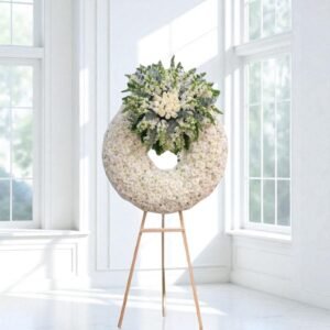 Corona Fúnebre Pureza Blanca – Homenaje Floral